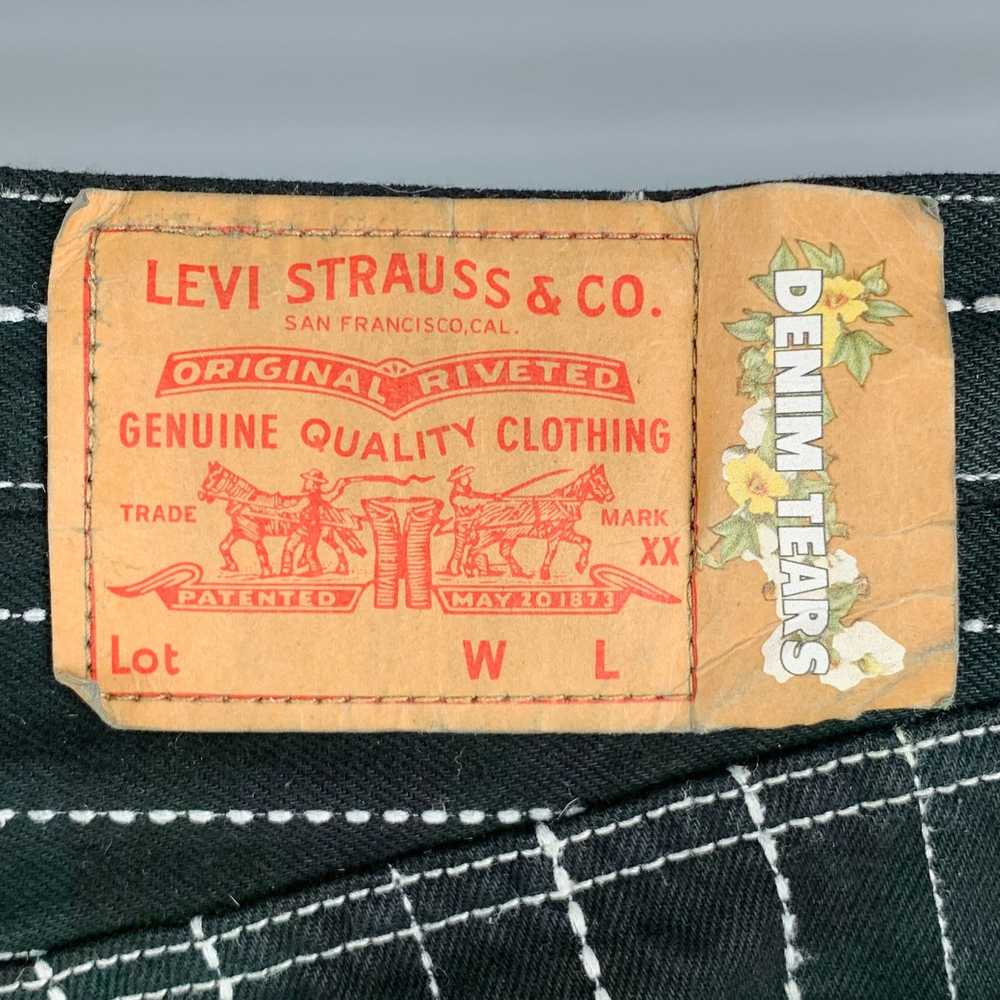 Levi's Black White Patches Cotton Embroidered Jea… - image 5