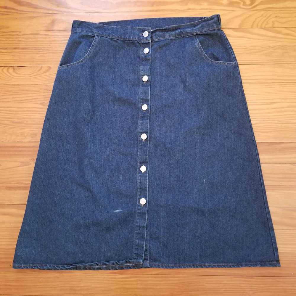 Vintage Jennifer Lauren 1X Blue Jean Denim Skirt … - image 1