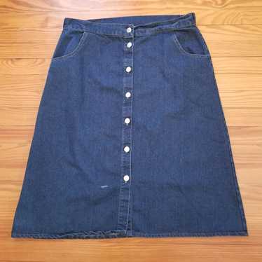 Vintage Jennifer Lauren 1X Blue Jean Denim Skirt … - image 1