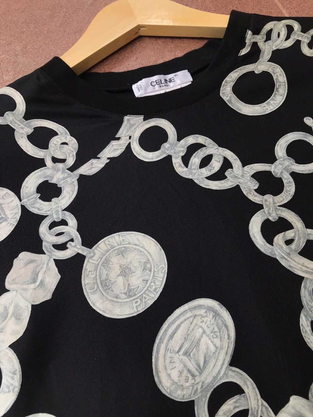 Celine Celine Silk Long Sleeve Silver Chain Shirt - image 3