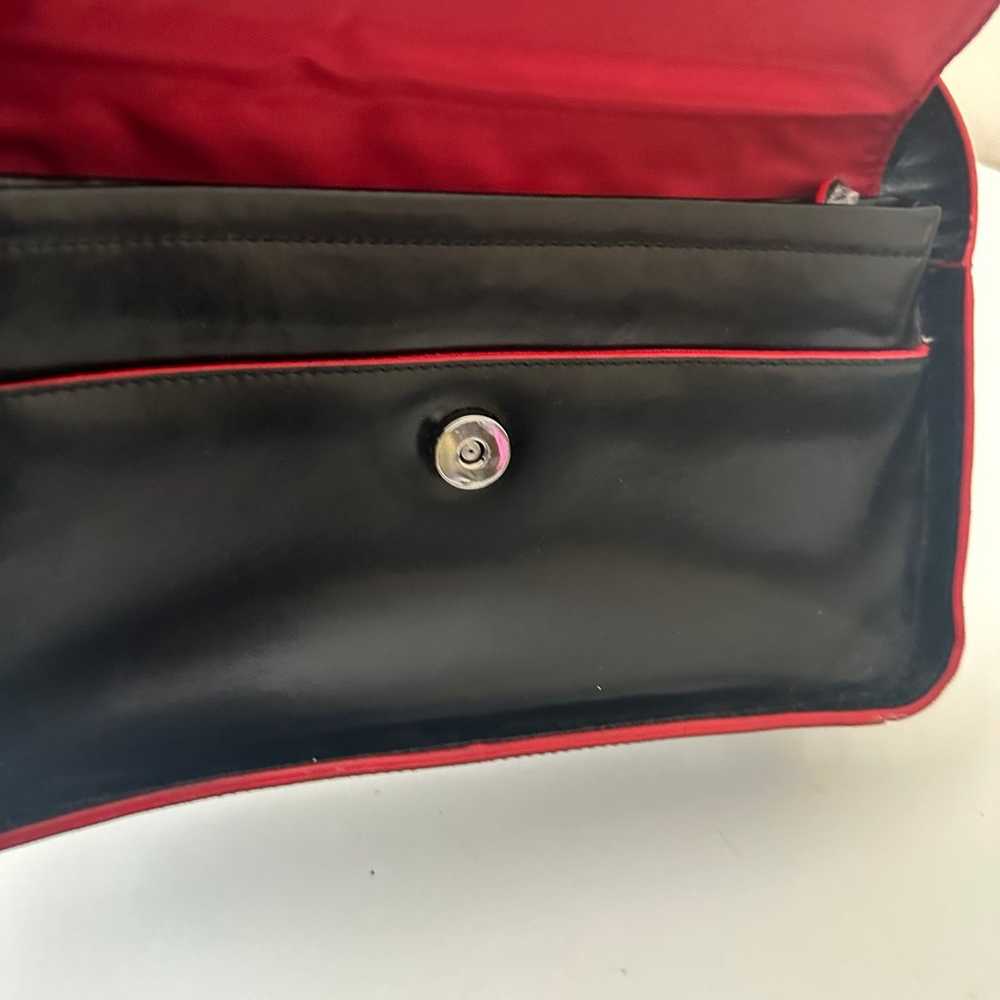 Vintage 90's Ego Black Red Leather Shoulder Bag - image 2
