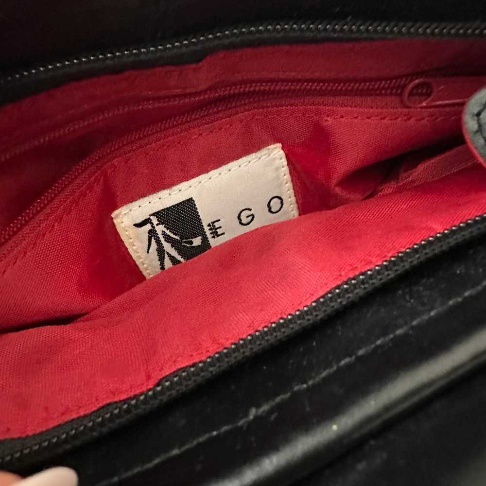 Vintage 90's Ego Black Red Leather Shoulder Bag - image 5