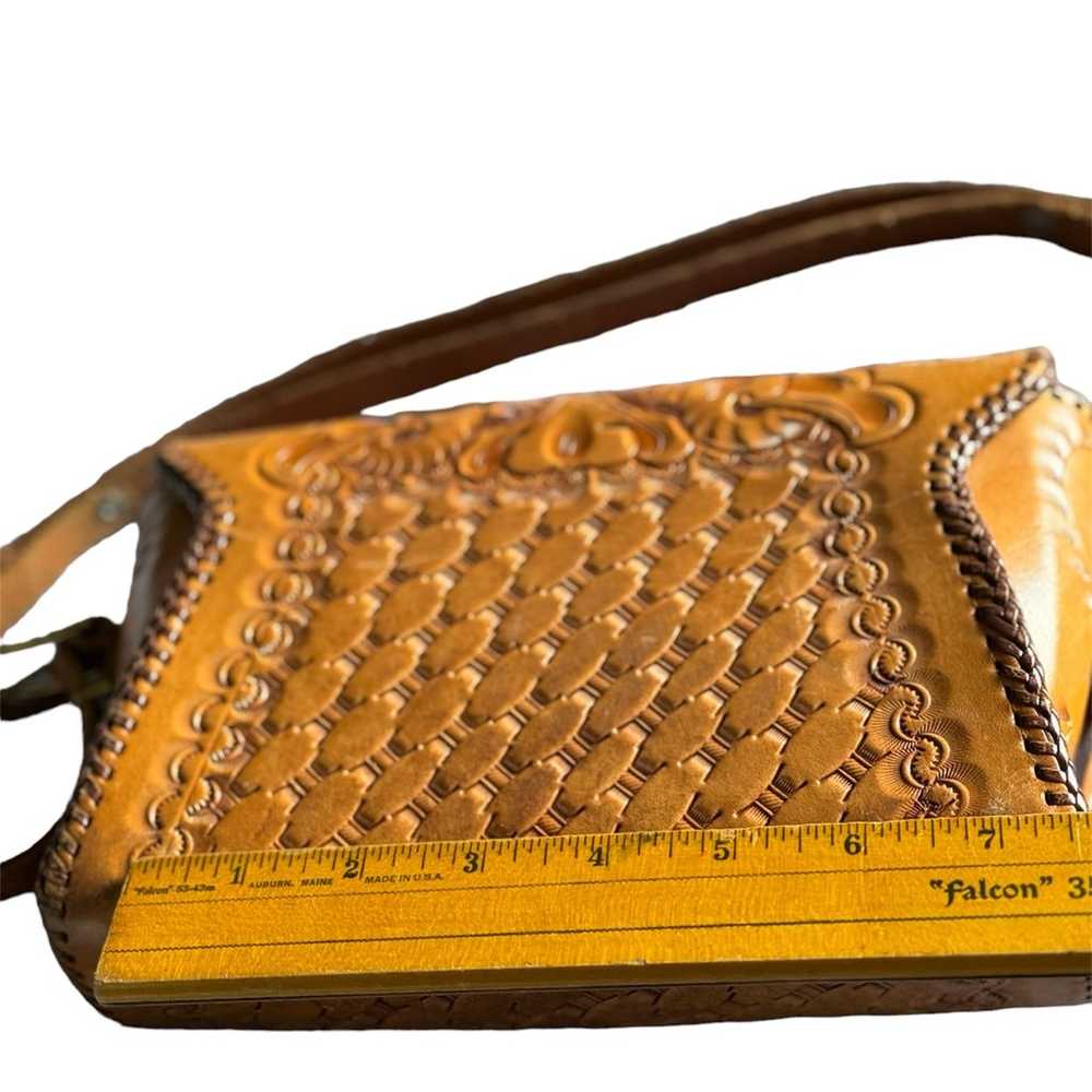 Vintage Clifton's Hand Tooled Light Brown Leather… - image 3
