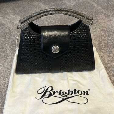 Gorgeous Vintage Brighton Black Woven Leather Han… - image 1