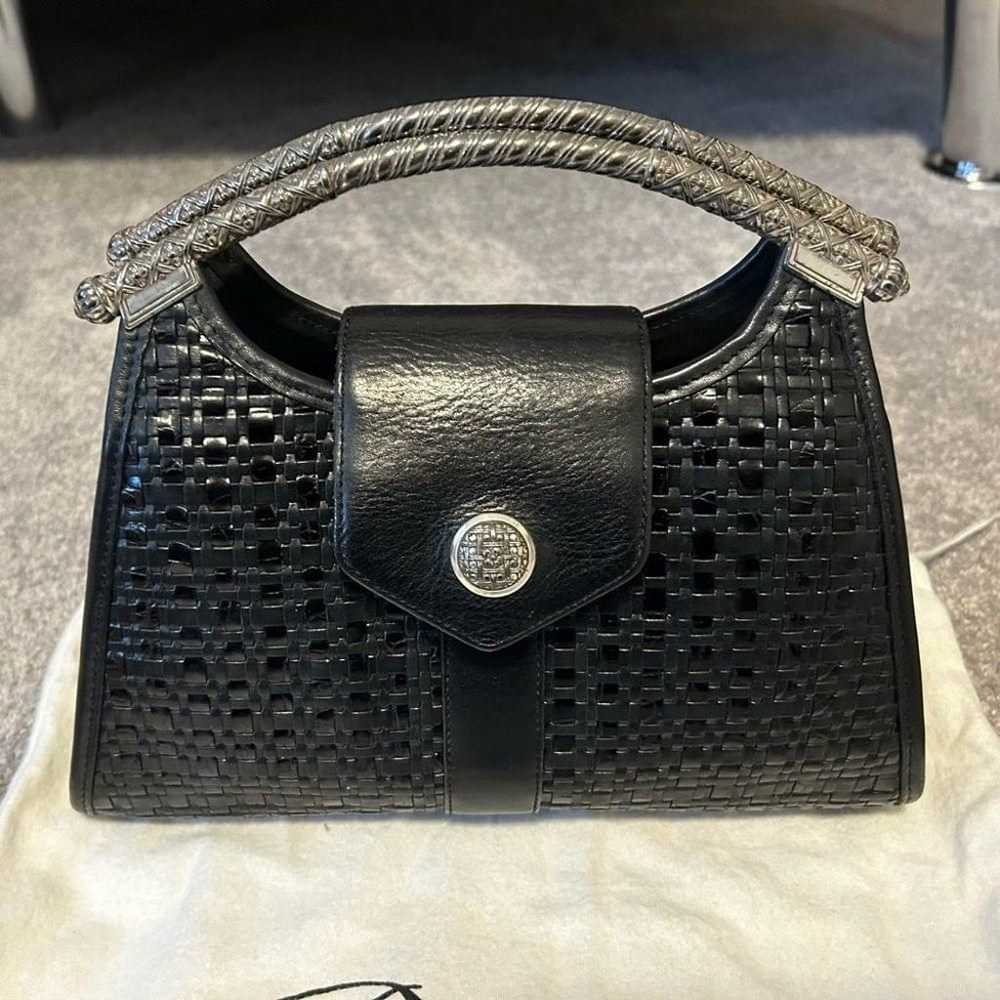 Gorgeous Vintage Brighton Black Woven Leather Han… - image 2