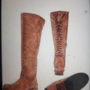 Bed Stu Surrey Lace Up Tan Leather Riding Boots s… - image 1