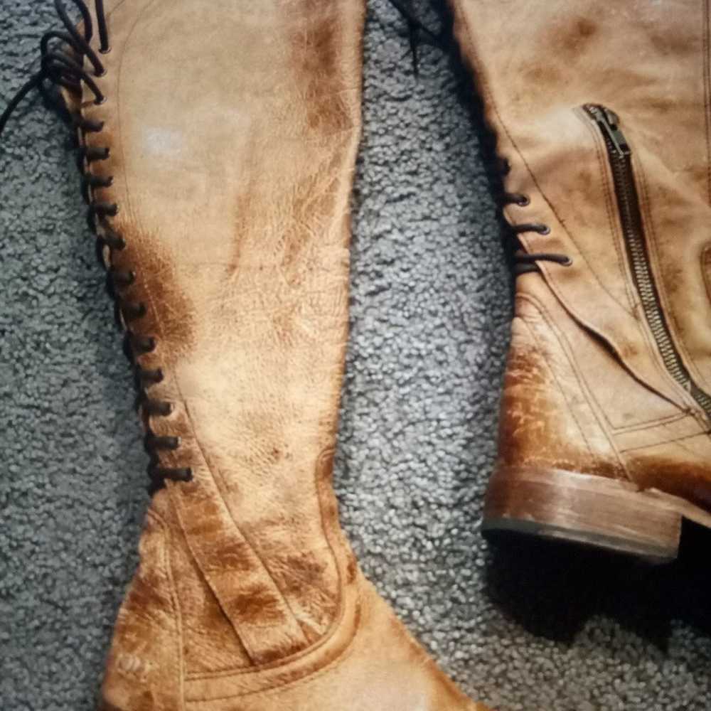 Bed Stu Surrey Lace Up Tan Leather Riding Boots s… - image 4