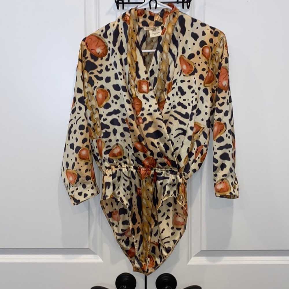 Rare Vintage Escada 80s Silk Bodysuit - image 1