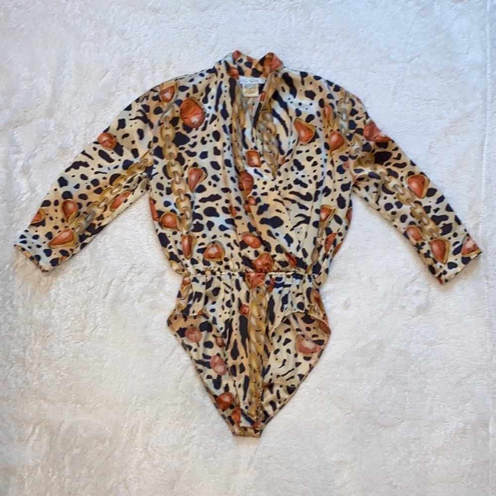 Rare Vintage Escada 80s Silk Bodysuit - image 3
