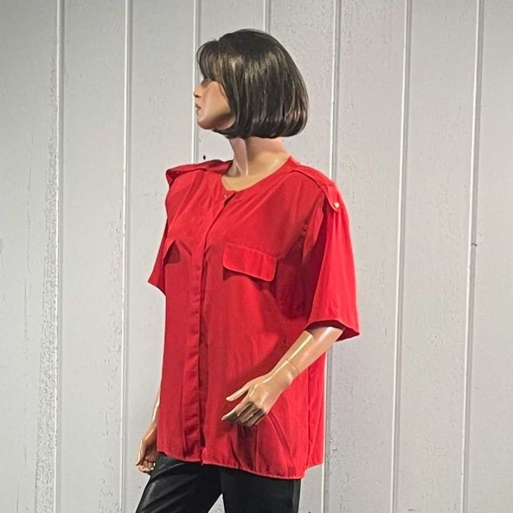 *Vintage Pierre Cardin Women’s Red Short Sleeve B… - image 4