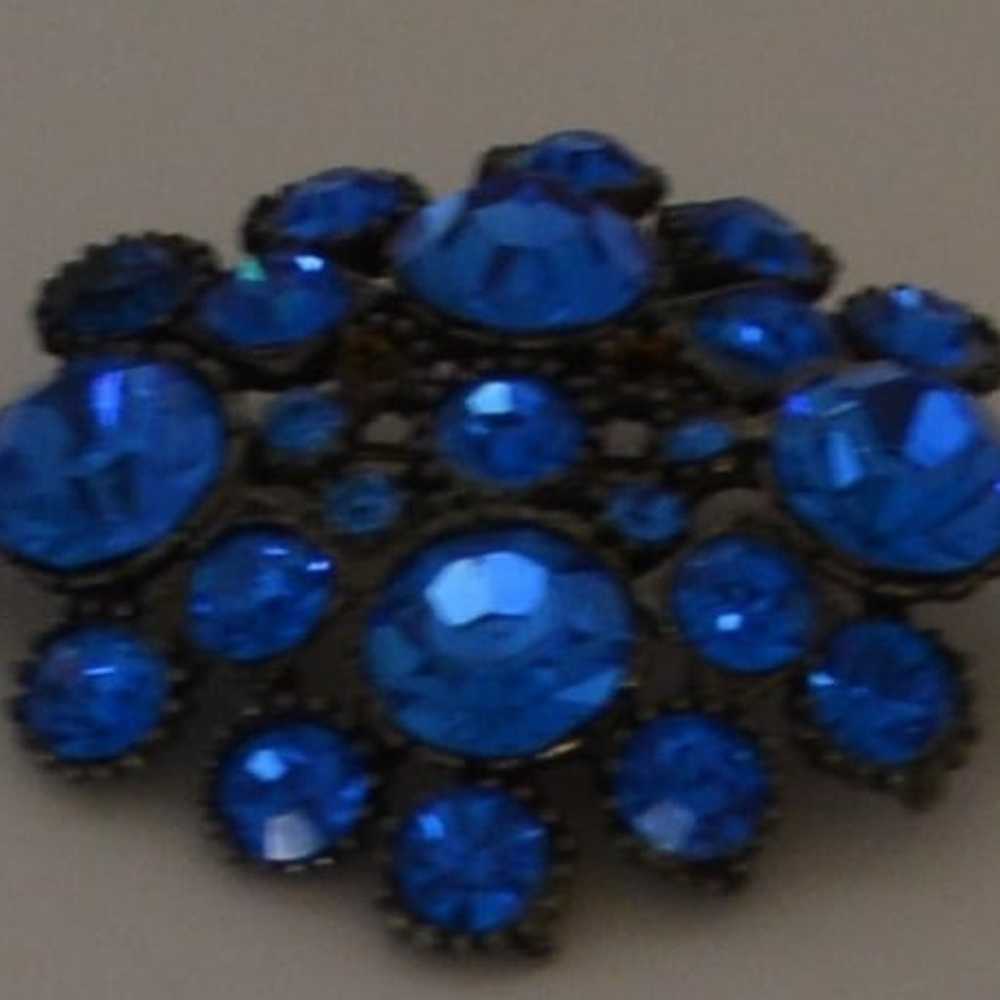 Jewelry-SKU#04/Brooch Vintage Sapphire Blue Brooch - image 11