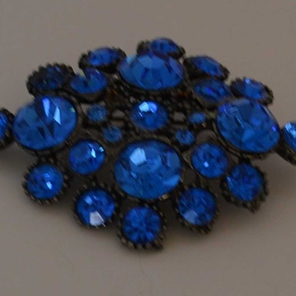 Jewelry-SKU#04/Brooch Vintage Sapphire Blue Brooch - image 3