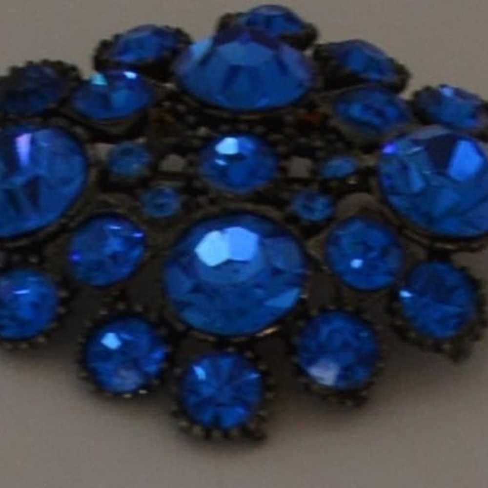 Jewelry-SKU#04/Brooch Vintage Sapphire Blue Brooch - image 7