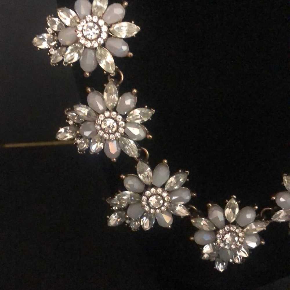 Vintage floral crystal necklace - image 2