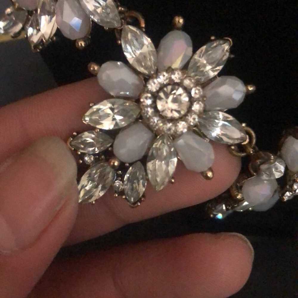 Vintage floral crystal necklace - image 4