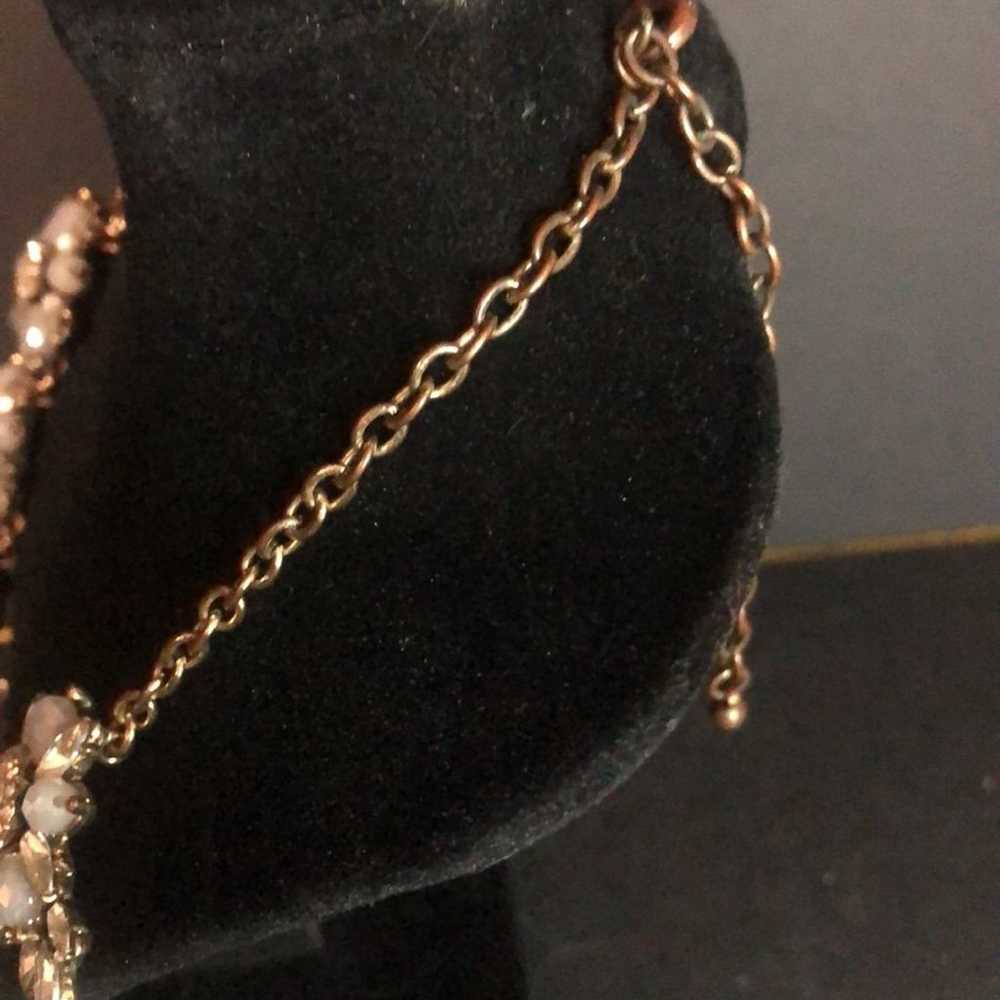 Vintage floral crystal necklace - image 5