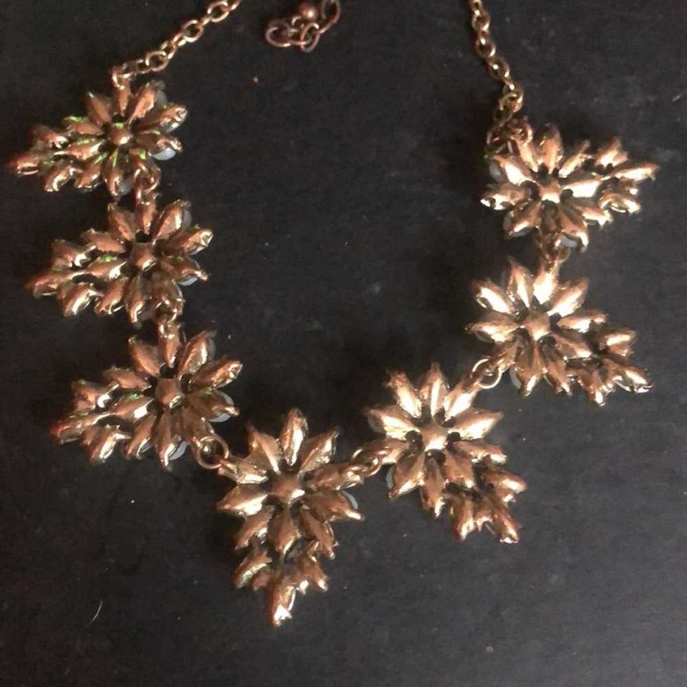 Vintage floral crystal necklace - image 7