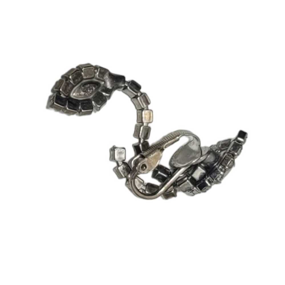 Vintage Rhinestone Unmarked Dangle Earrings Clip … - image 5