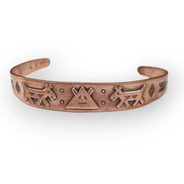 Bell Trading Post Copper Cuff Bracelet Vtg Southw… - image 1