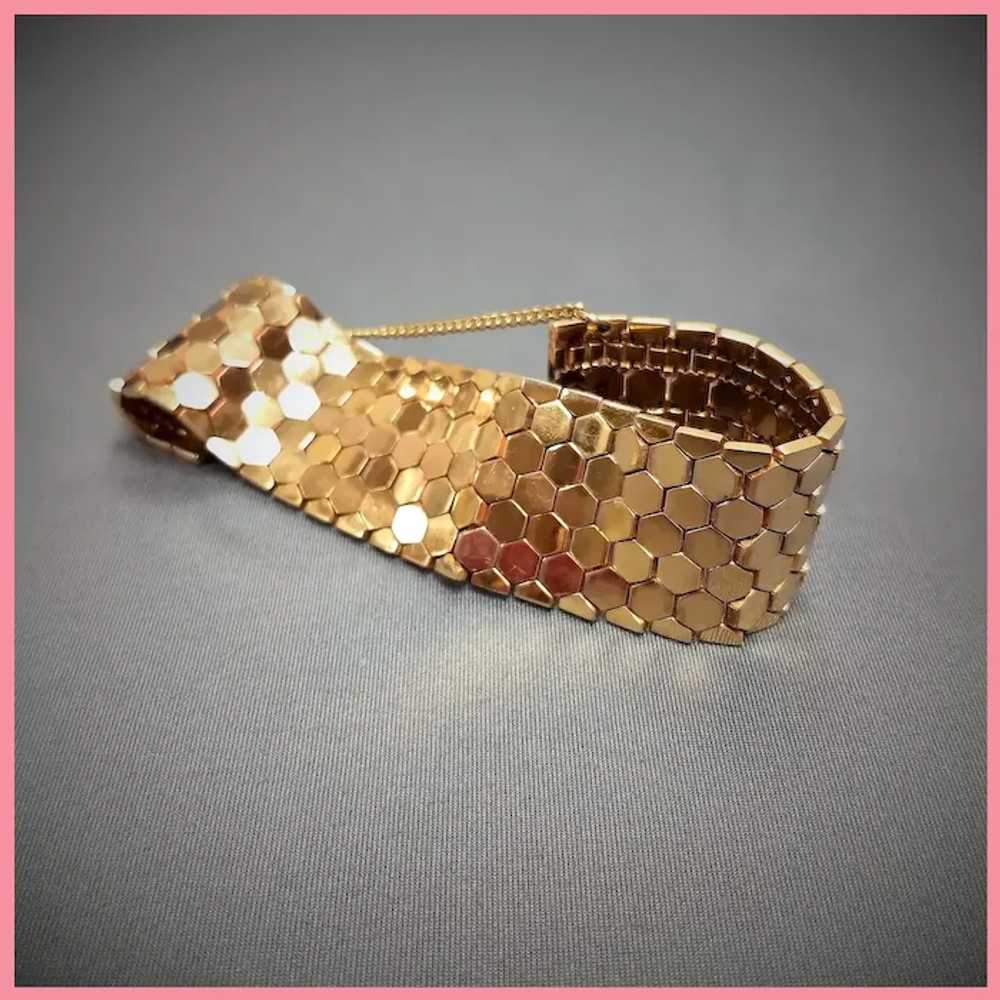 Vintage Trifari Tessellated Honeycomb Wide Bracel… - image 10