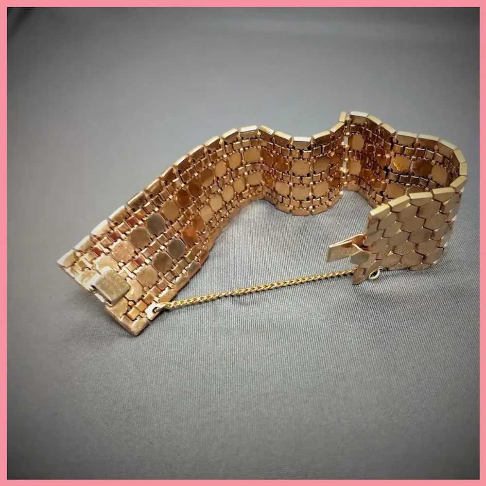 Vintage Trifari Tessellated Honeycomb Wide Bracel… - image 11