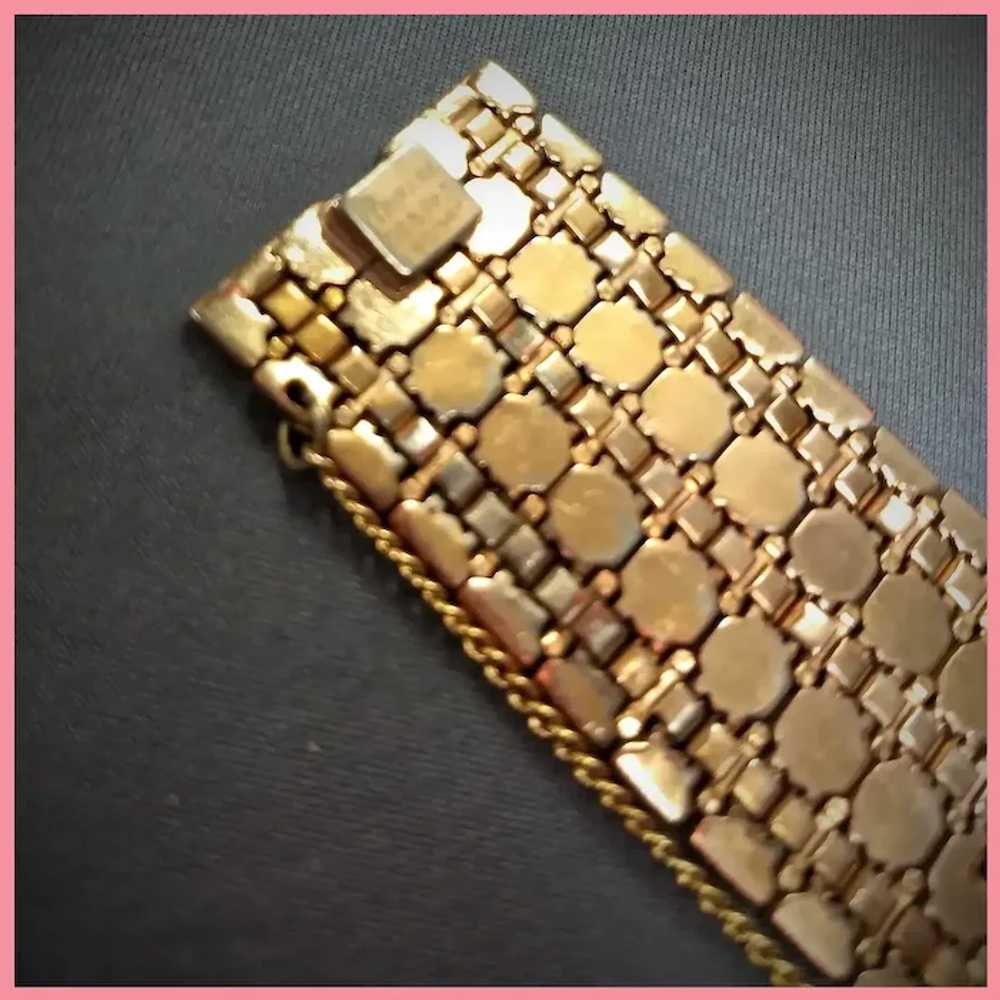 Vintage Trifari Tessellated Honeycomb Wide Bracel… - image 12