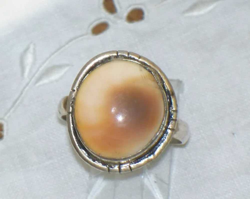 Vintage Operculum Shell Ring Size 8-1/2 - image 3