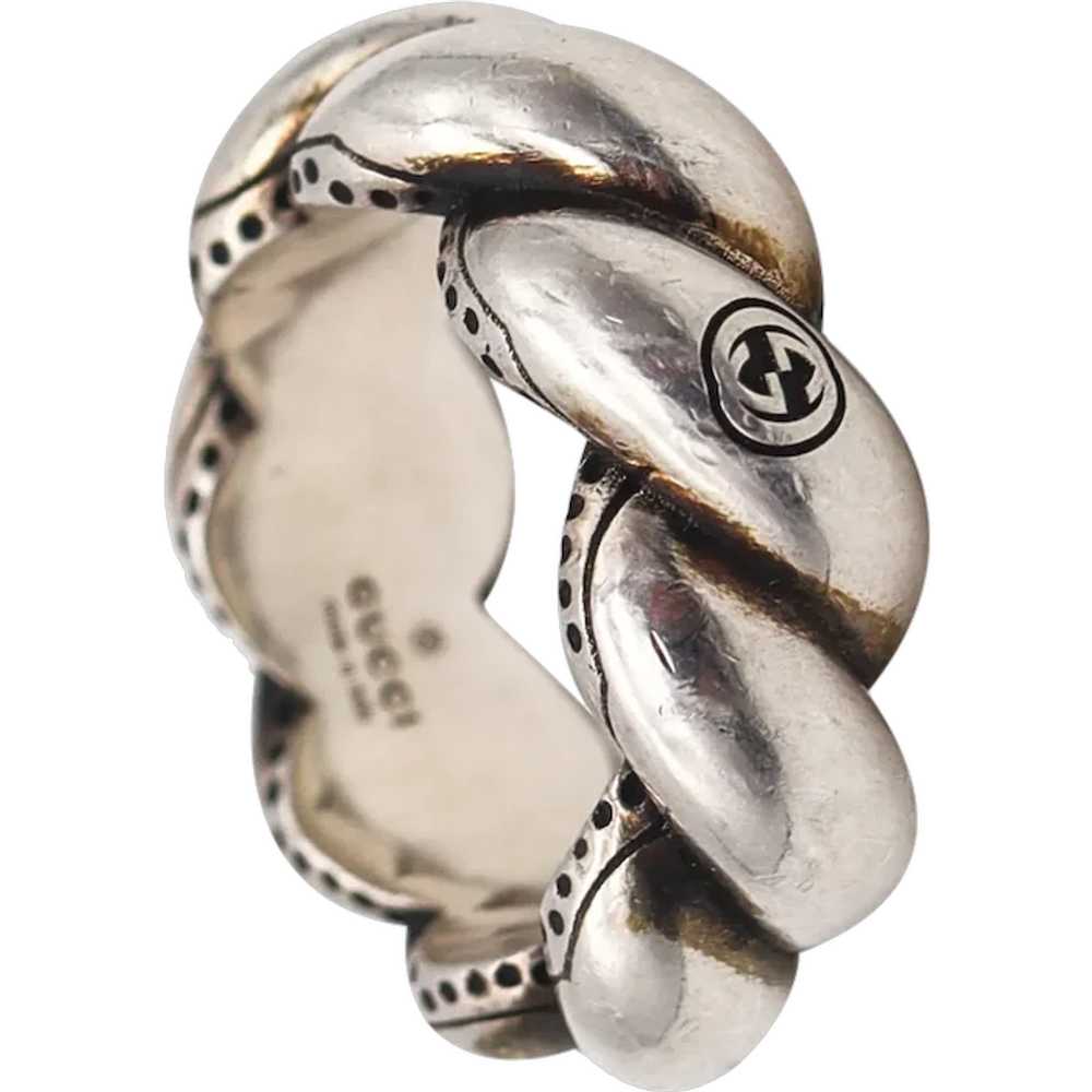 Gucci Firenze Vintage Twisted Band Ring In Solid … - image 1