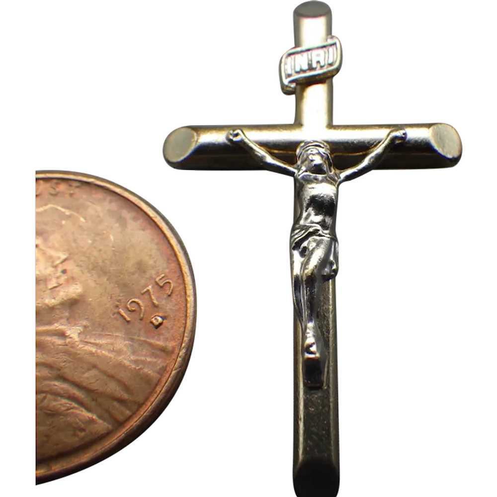 Vintage Crucifix Two Tone, 14k Gold Filled, Beaut… - image 1