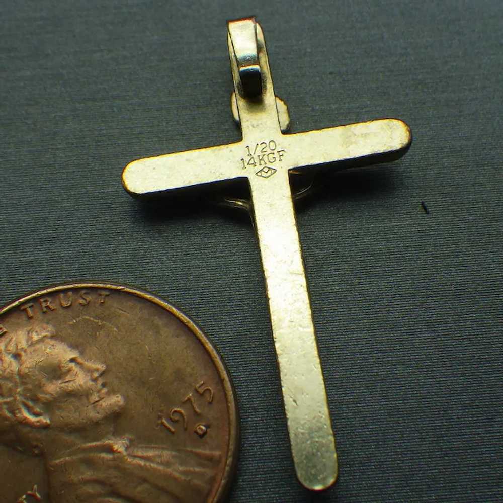 Vintage Crucifix Two Tone, 14k Gold Filled, Beaut… - image 4