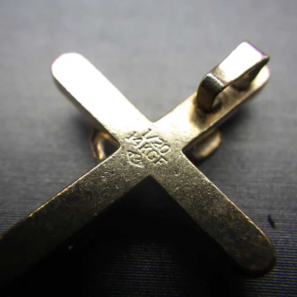 Vintage Crucifix Two Tone, 14k Gold Filled, Beaut… - image 6
