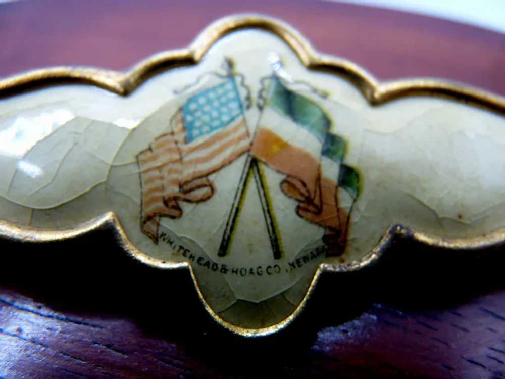 Antique WWI France America Friendship BROOCH Pin … - image 2