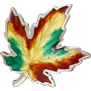 Sterling Silver Vintage Enamel Canada Maple Leaf B