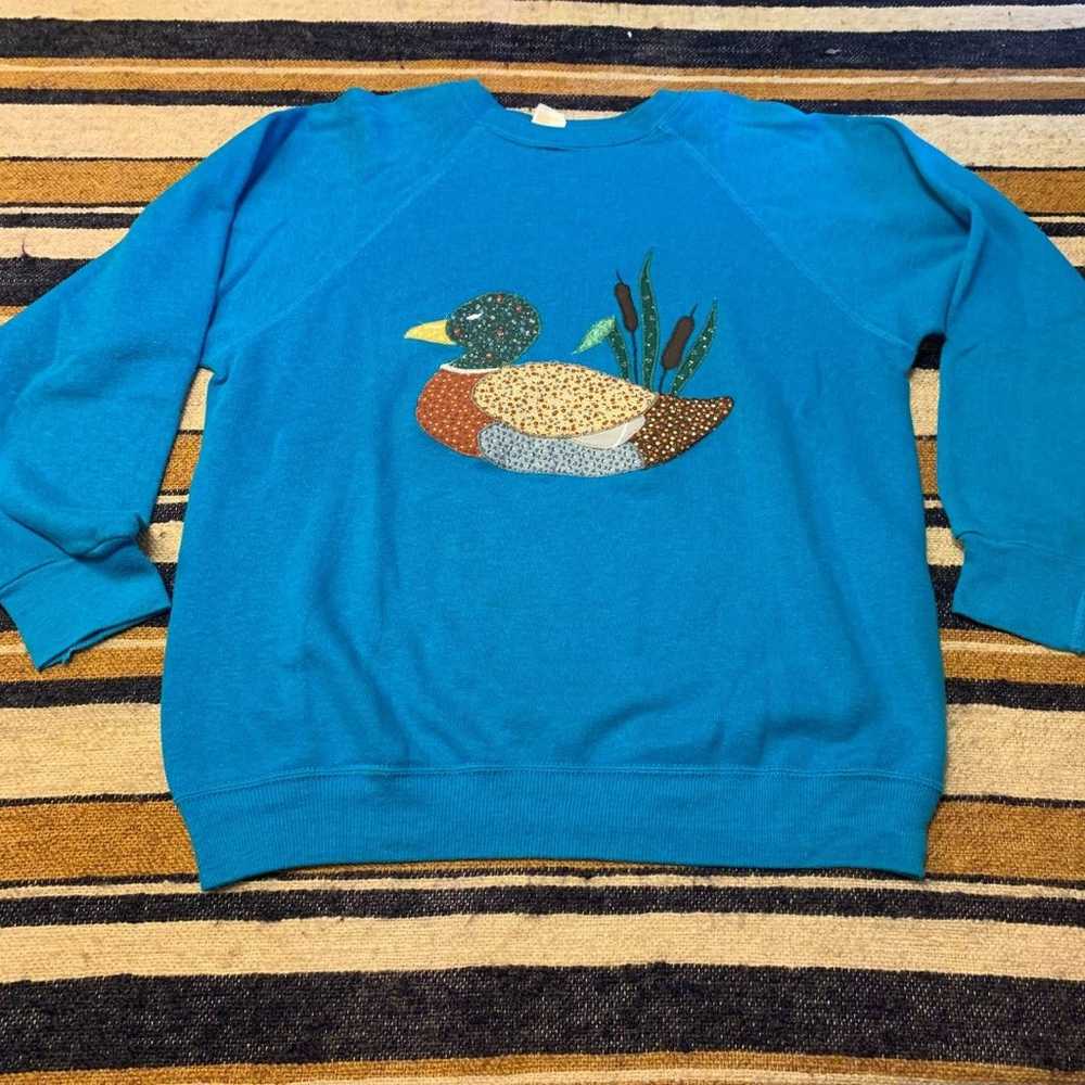 Vintage Sweatshirt Sweater Pullover Jumper Duck E… - image 1