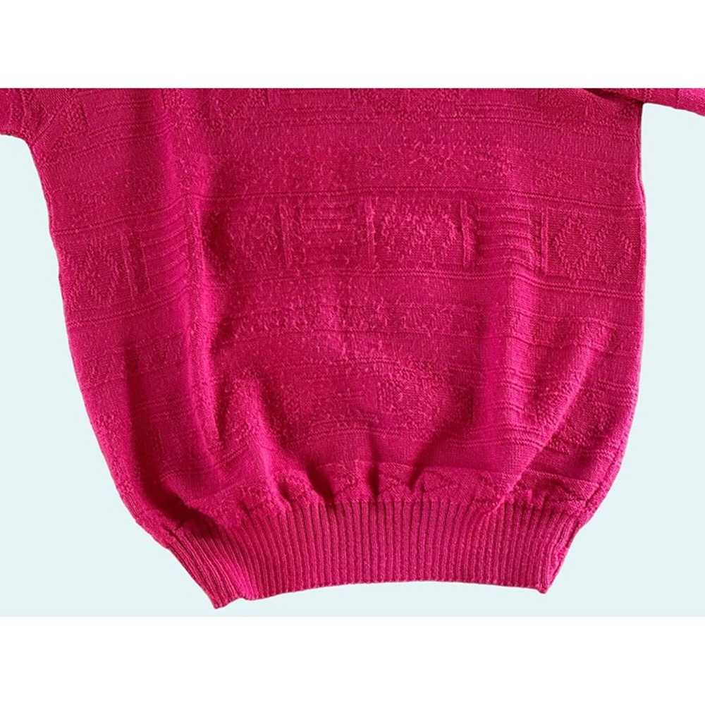 Vintage 1980s KENETH TOO! Pink Short Sleeve Patte… - image 4