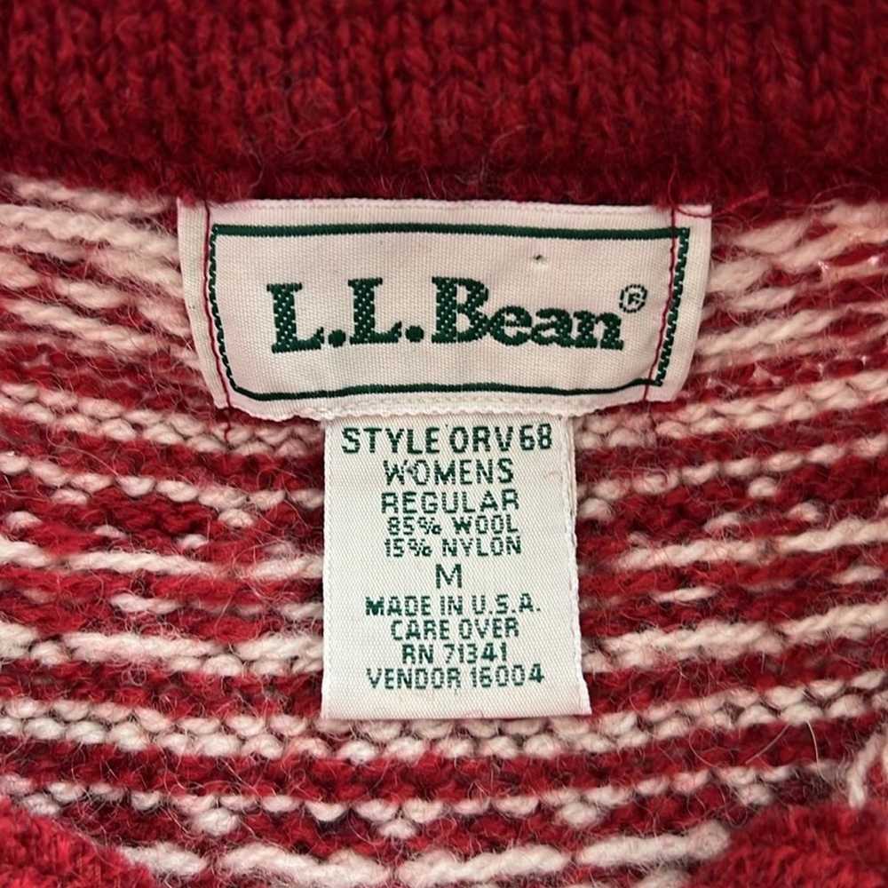 LL BEAN Vintage wool red sweater - image 3