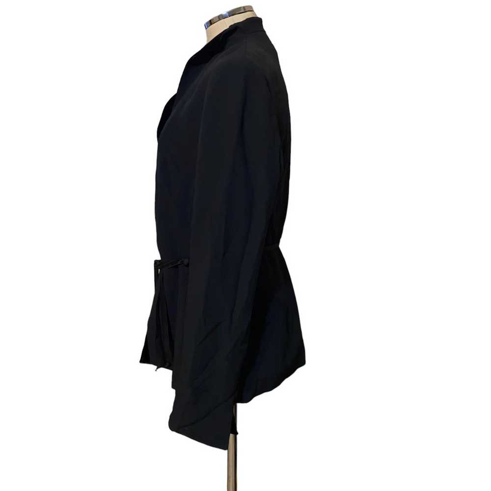 Vintage Gattinoni Black Velvet Trimmed Belted Bla… - image 2