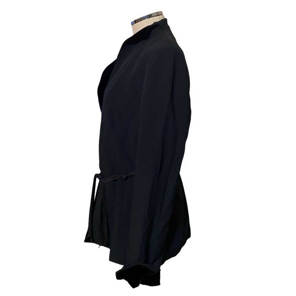 Vintage Gattinoni Black Velvet Trimmed Belted Bla… - image 7