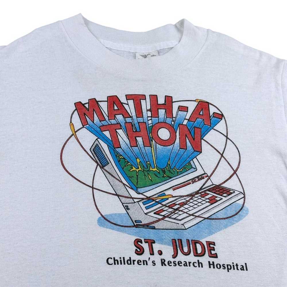 Vintage Math Shirt Adult EXTRA SMALL White 90s Ch… - image 2