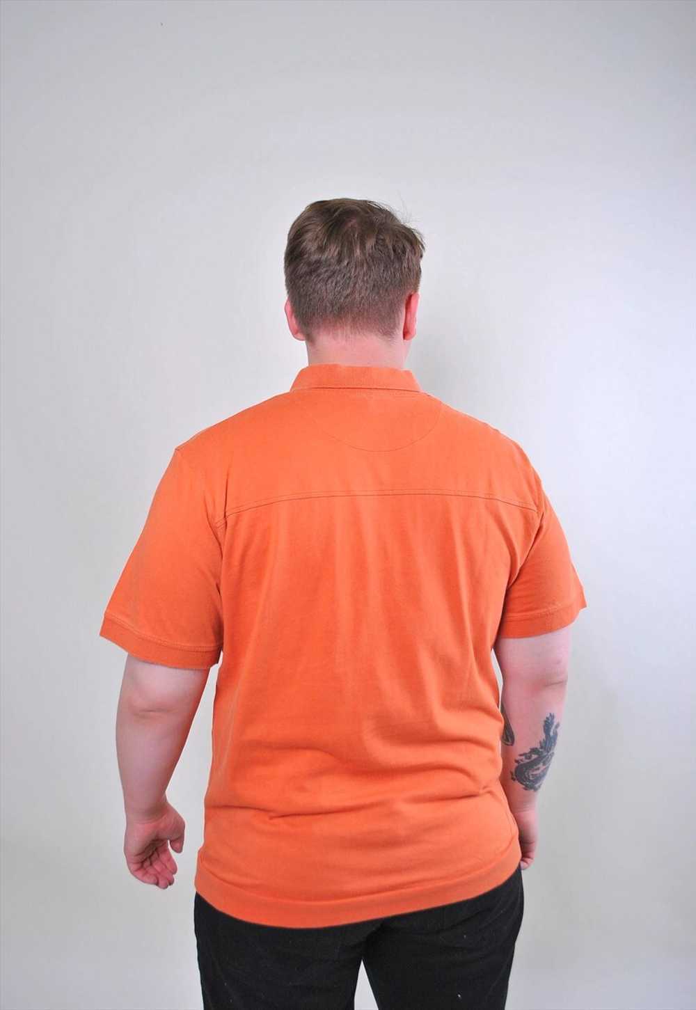 Vintage men orange zipped up polo shirt - image 3