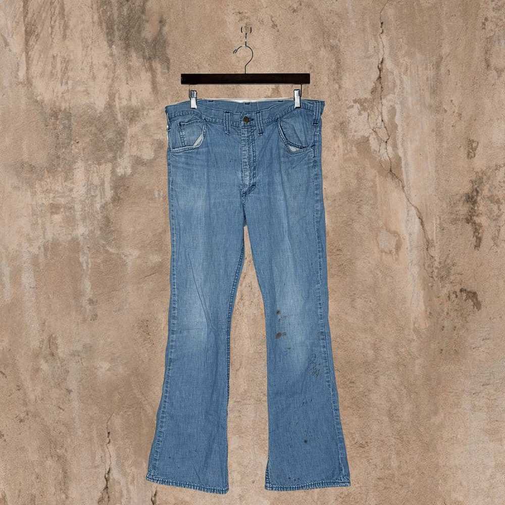 True Vintage Lee Flared Jeans Light Wash 70s - image 3