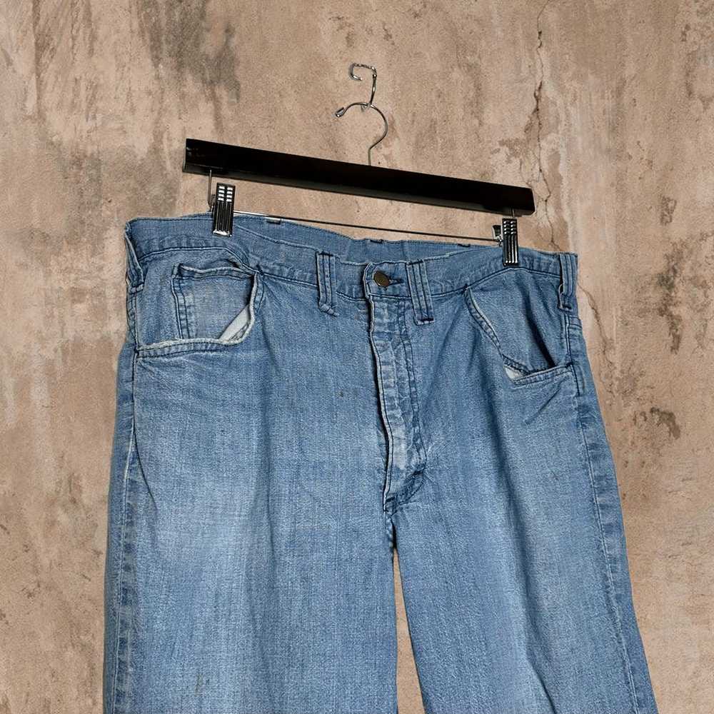 True Vintage Lee Flared Jeans Light Wash 70s - image 4