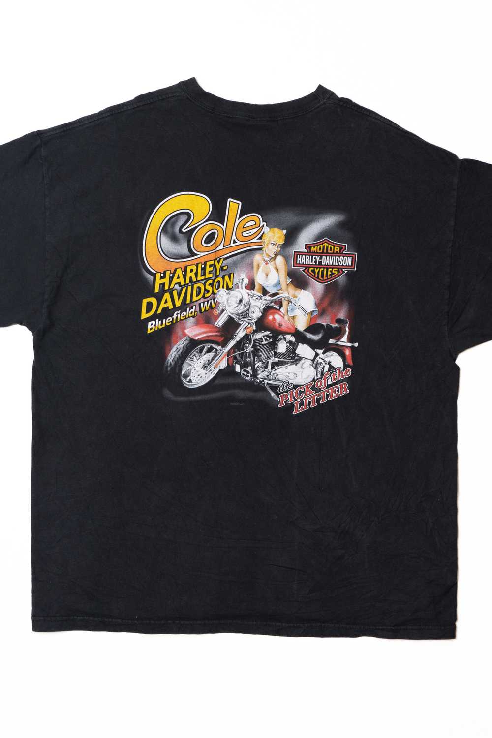 Harley Davidson "Bad To The Bone" Pin-Up T-Shirt - image 2