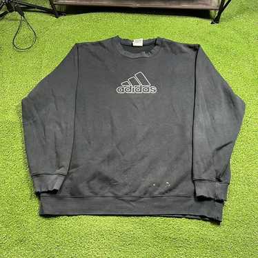 vintage adidas faded black spell out crewneck