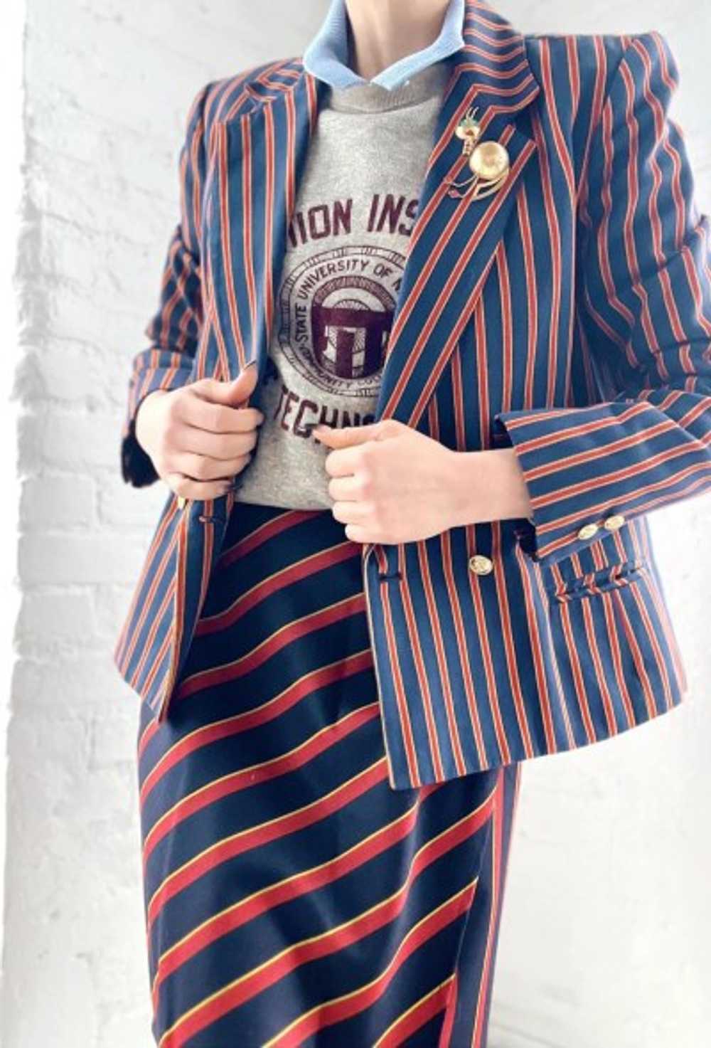 incredible collegiate stripe blazer - image 4