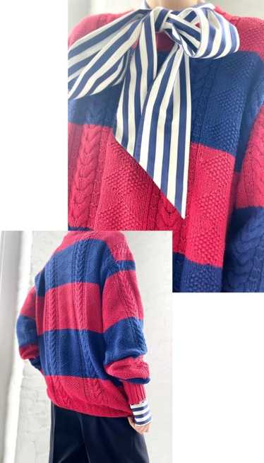 cotton Ralph Lauren cable knit stripe jumper