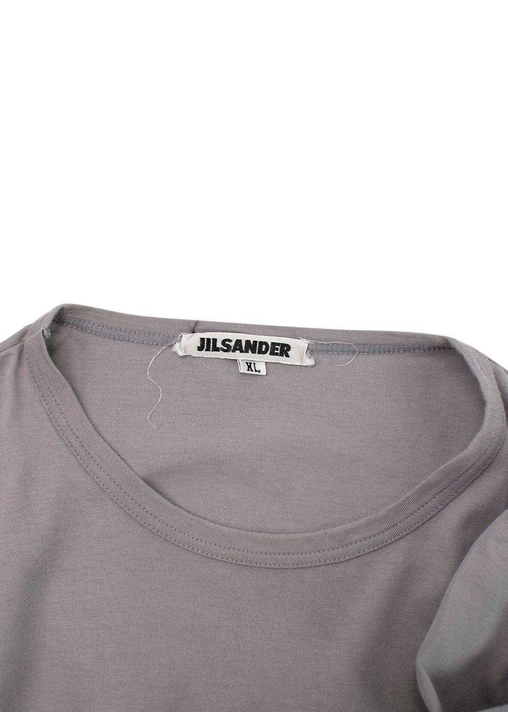 Managed by hewi Jil Sander Grey Cotton Crew Neck … - image 6