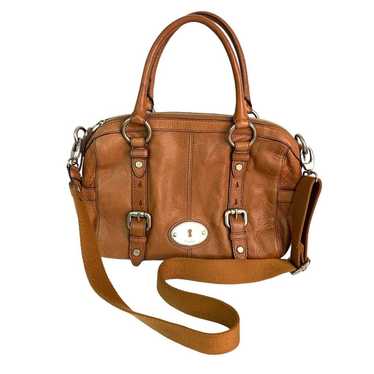Fossil Womens Maddox Brown Leather Satchel Crossb… - image 1