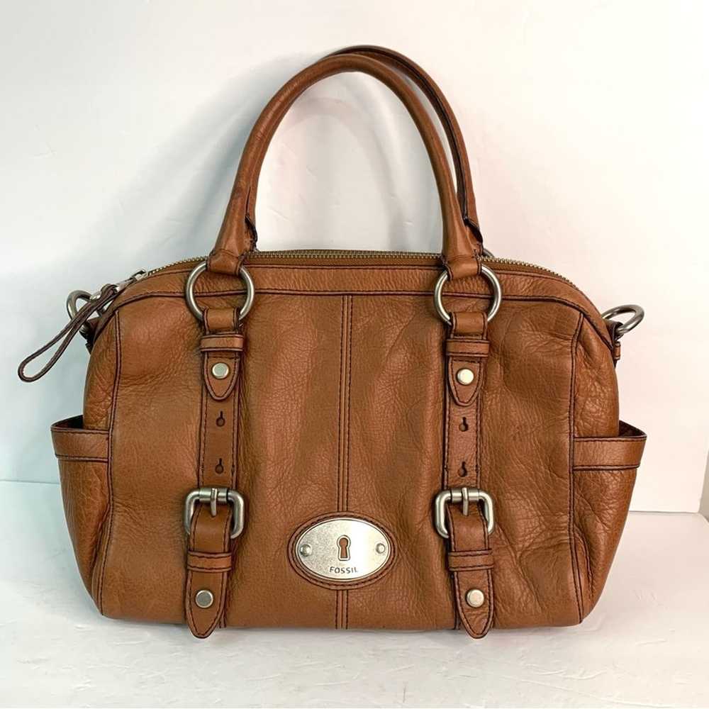 Fossil Womens Maddox Brown Leather Satchel Crossb… - image 2