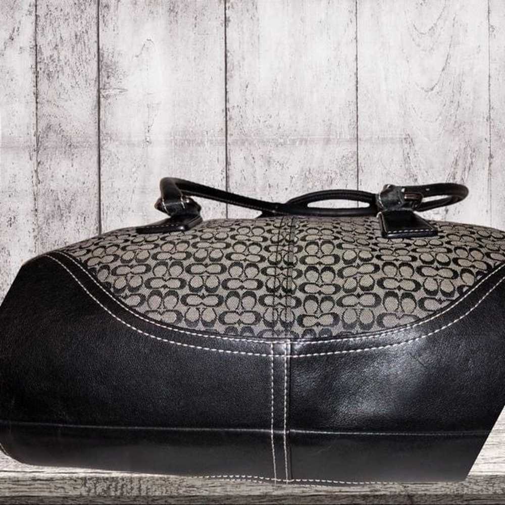 Coach black and gray signature satchel - image 6